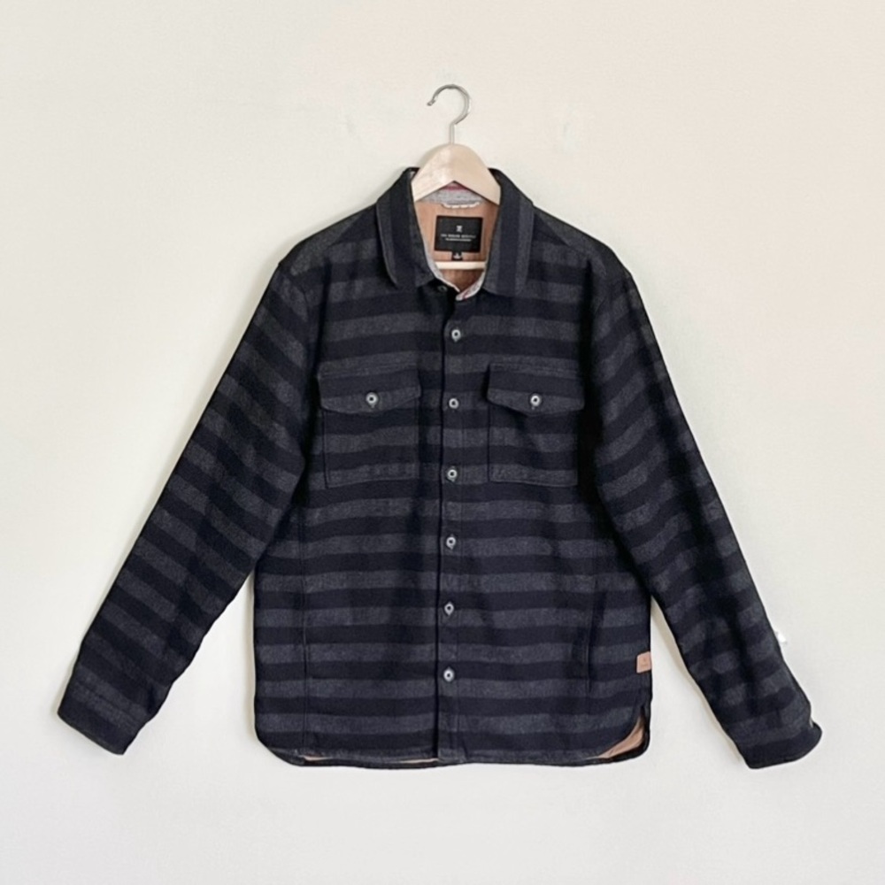 Roark Revival Faller Flannel by Raph Heavyweight Striped Button Shacket Men’s L